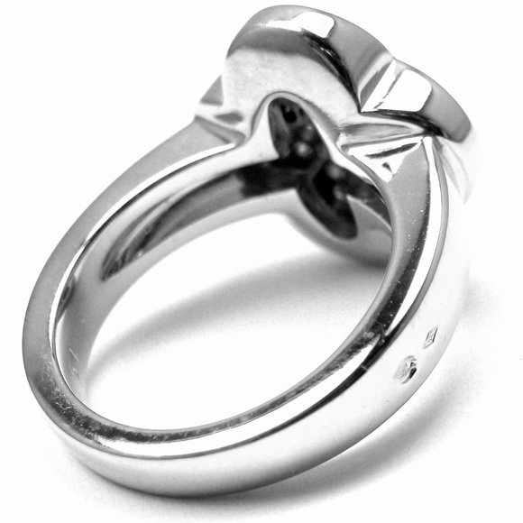 Authentic! VAN CLEEF & ARPELS VCA 18k White Gold Diamond Pure Alhambra Ring - Picture 5 of 10